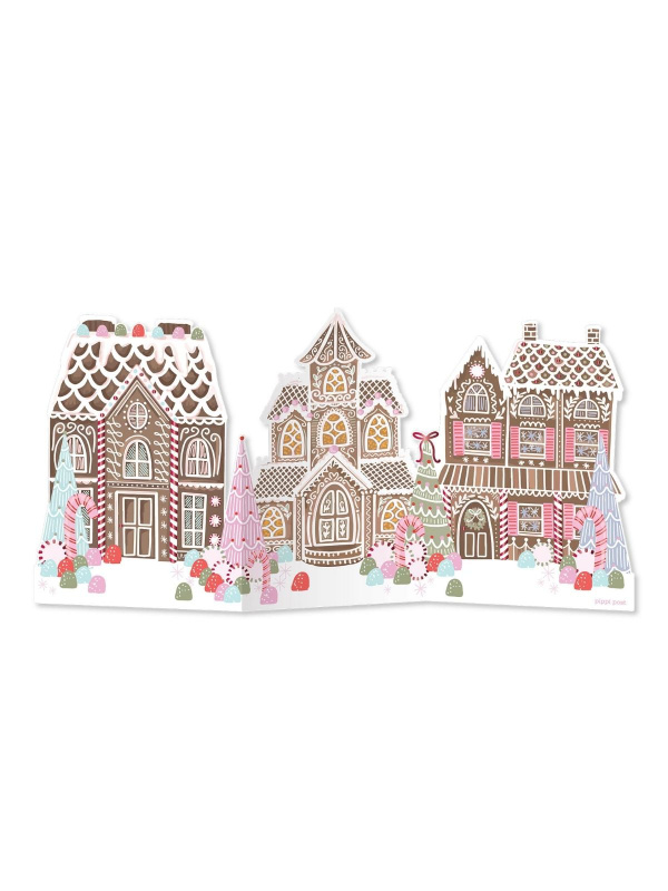 Gingerbread Village Accordion Christmas Greeting Card, 2 of 2