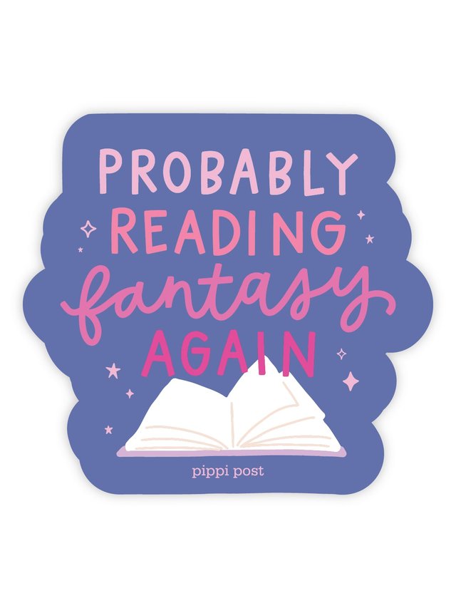 Probably Reading Fantasy Again Decal Sticker, 1 of 1