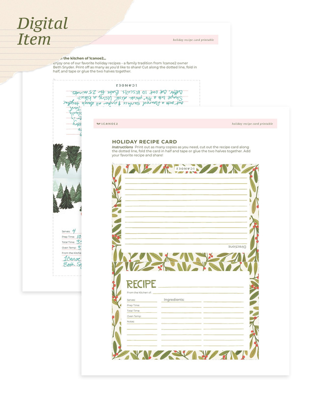 Digital Printable Holiday Recipe Card, 1 of 2