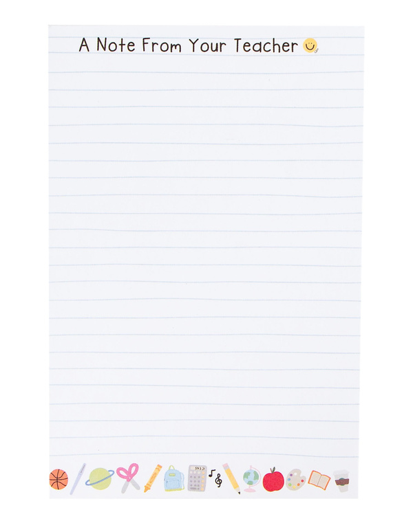Note From Teacher Notepad, 1 of 2