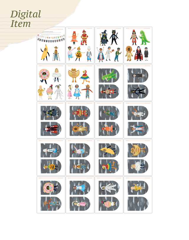 Digital Printable Trick-Or-Treaters Garland, 1 of 1