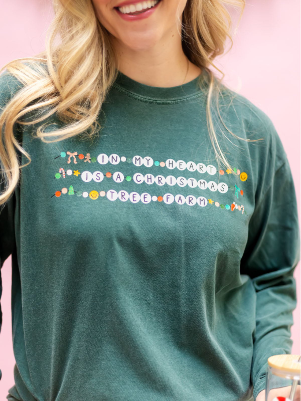 Christmas Tree Farm Swiftie Long-Sleeve Tee - Blue Spruce, 2 of 3