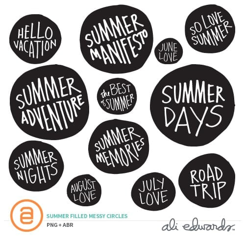 Summer Messy Circles Filled Digitals, 1 of 10