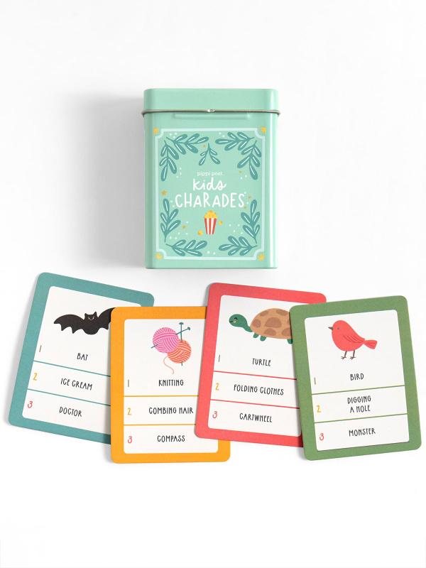 Kids Charades Game - Deck of Cards + Storage Tin, 7 of 9