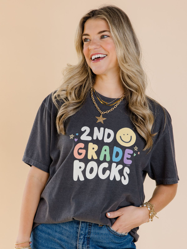 2nd Grade Rocks Tee - Pepper, 1 of 3