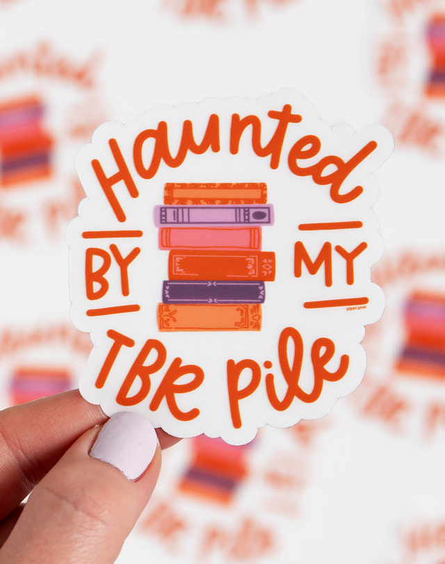 Haunted By My TBR Pile Clear Decal Sticker, 1 of 3