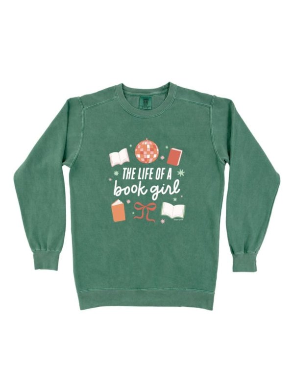 Life of a Book Girl Sweatshirt - Light Green, 3 of 3