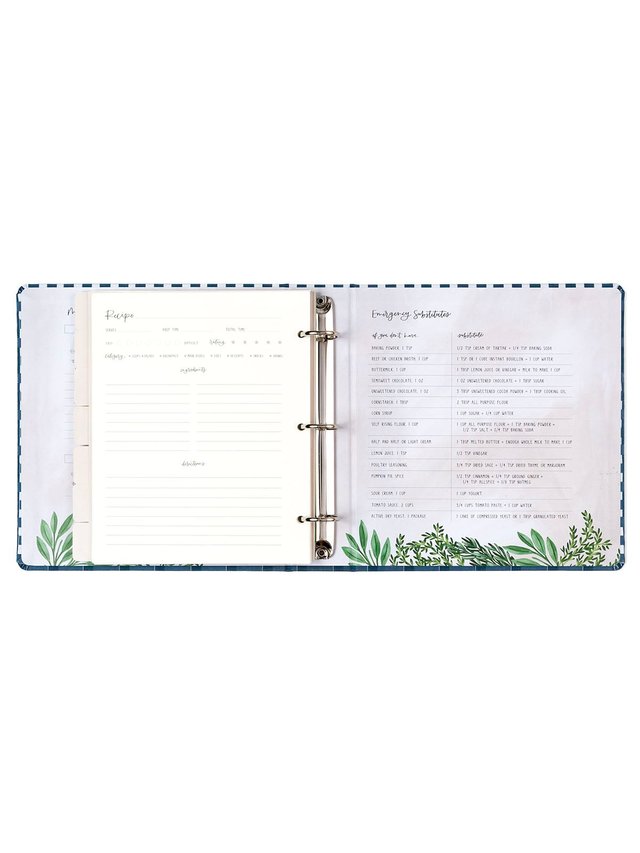 Navy Gingham Petite Recipe Binder, 11 of 11