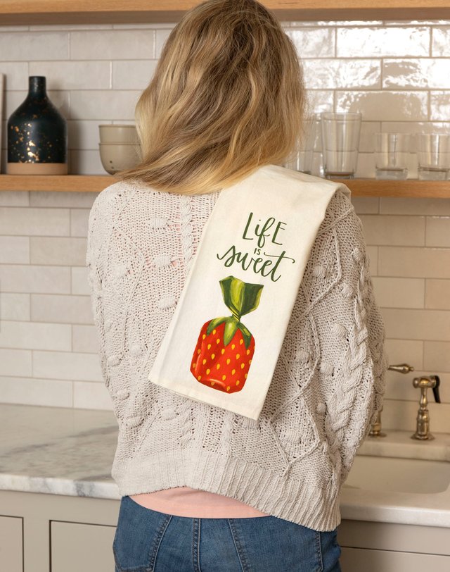 Life is Sweet Strawberry Candy Kitchen Towel, 2 of 3