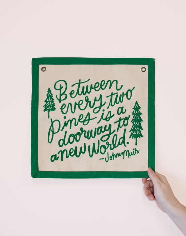 Pines Embroidered Canvas Banner, 7 of 7