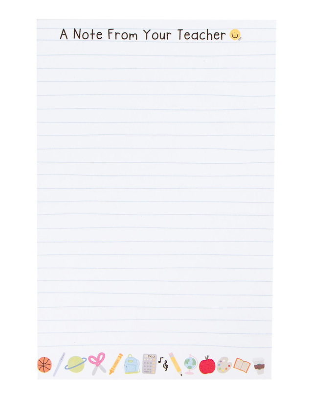 Note From Teacher Notepad, 1 of 2