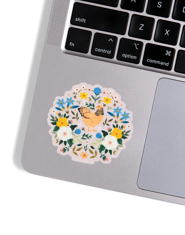 Chickens & Flowers Decal Sticker, 3 of 3