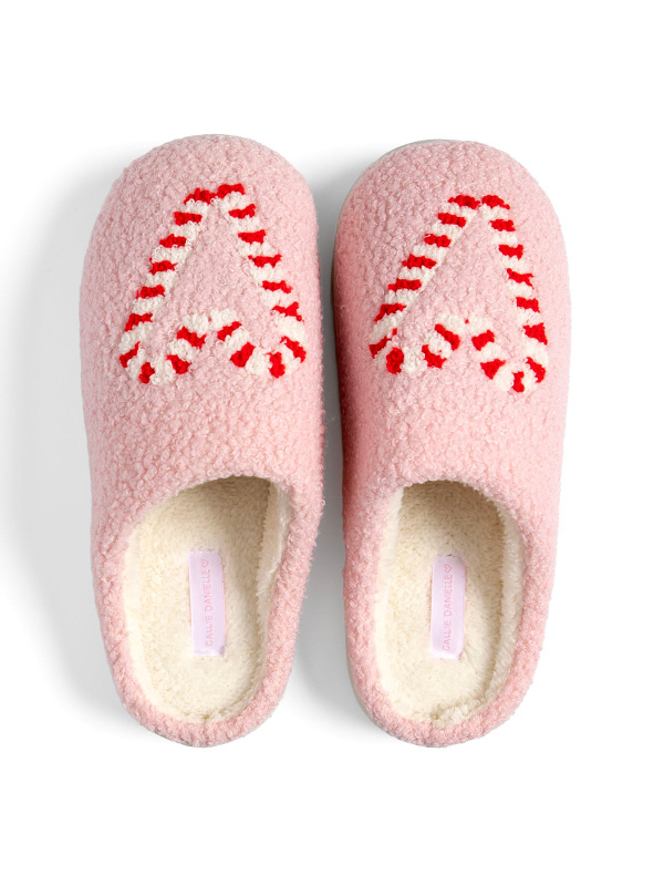 Candy Cane Hearts Women’s Plush House Slippers, 3 of 5