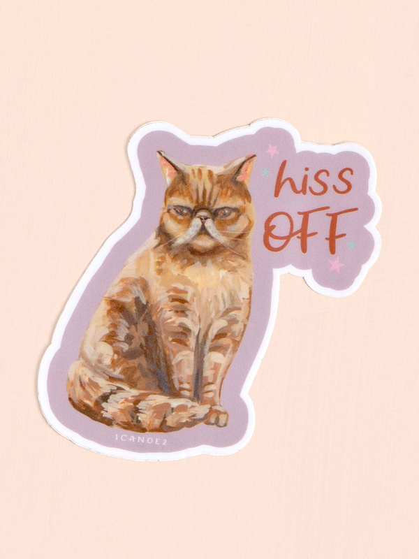 Hiss Off Cat Decal Sticker, 1 of 3
