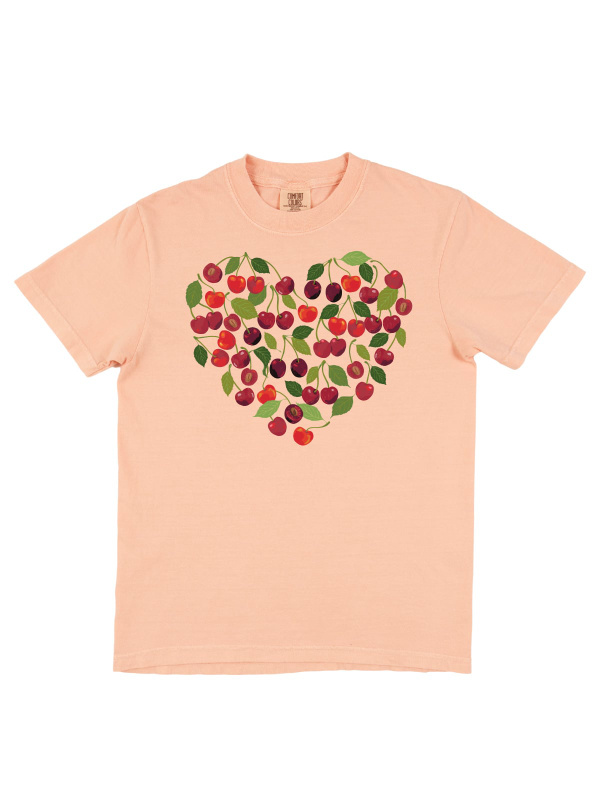 Cherry Grove Heart Tee - Peachy Pink, 3 of 4