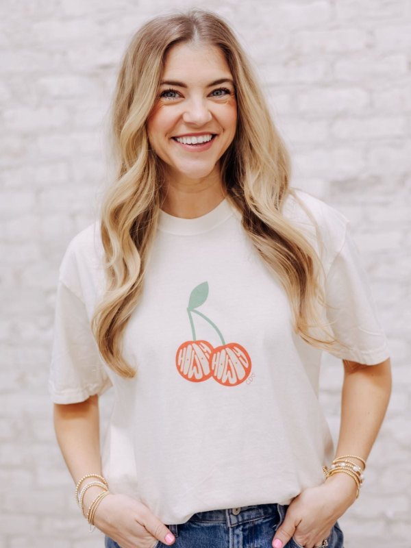 Howdy Cherries Tee - Ivory, 1 of 3