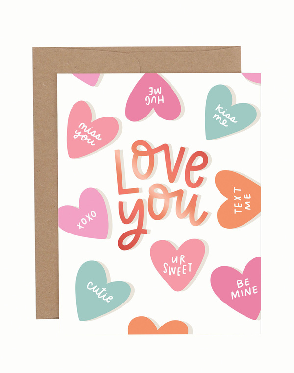 Love You Valentine's Greeting Card, 1 of 1