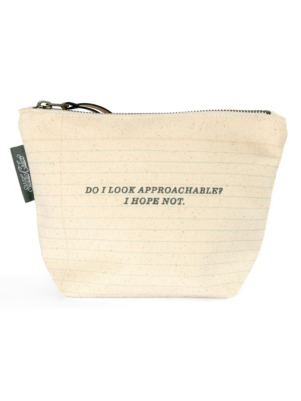 Do I Look Approachable Zippered Canvas Pouch, 1 of 3