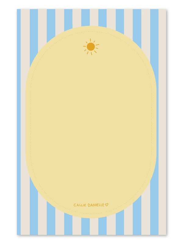 Sunny Striped Coastal-Inspired 4×6 Notepad, 1 of 3