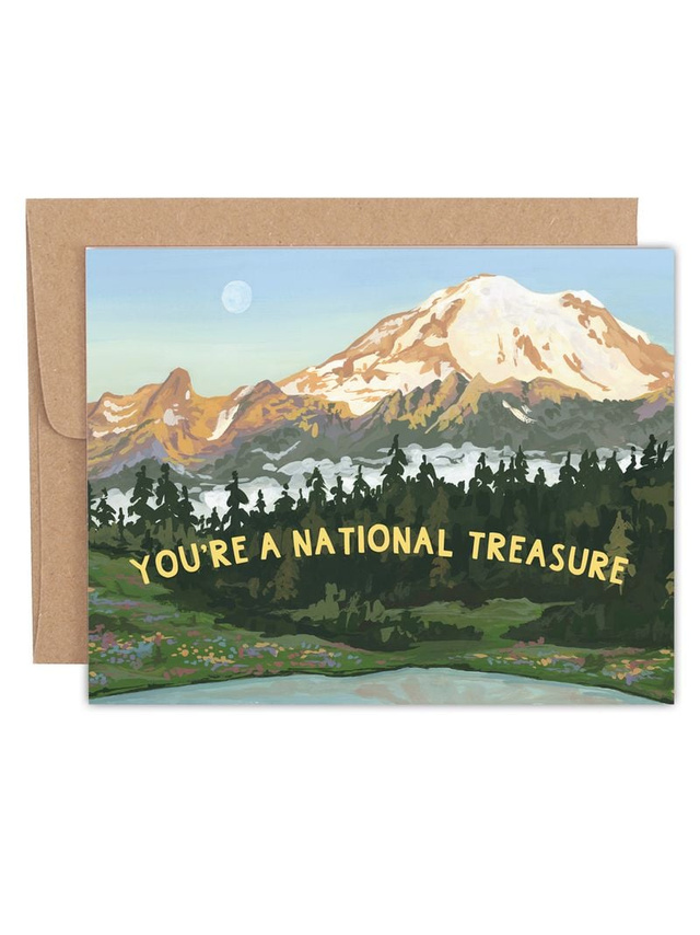 You're A National Treasure Landscape Greeting Card, 1 of 1