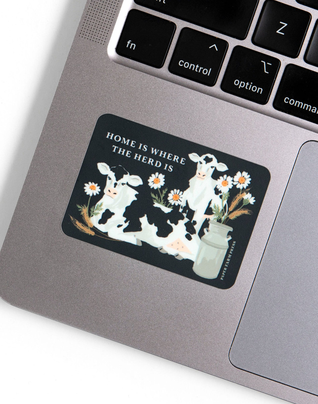 Home Is Where The Herd Is Cow Decal Sticker, 2 of 3