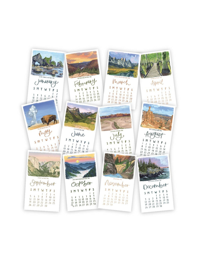 National Parks 2027 Mini Desk Calendar + Wooden Block, 8 of 8