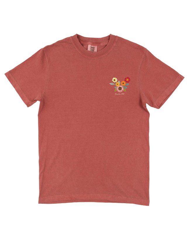 Give Thanks To The Lord Sunflowers Tee - Crimson, 4 of 4