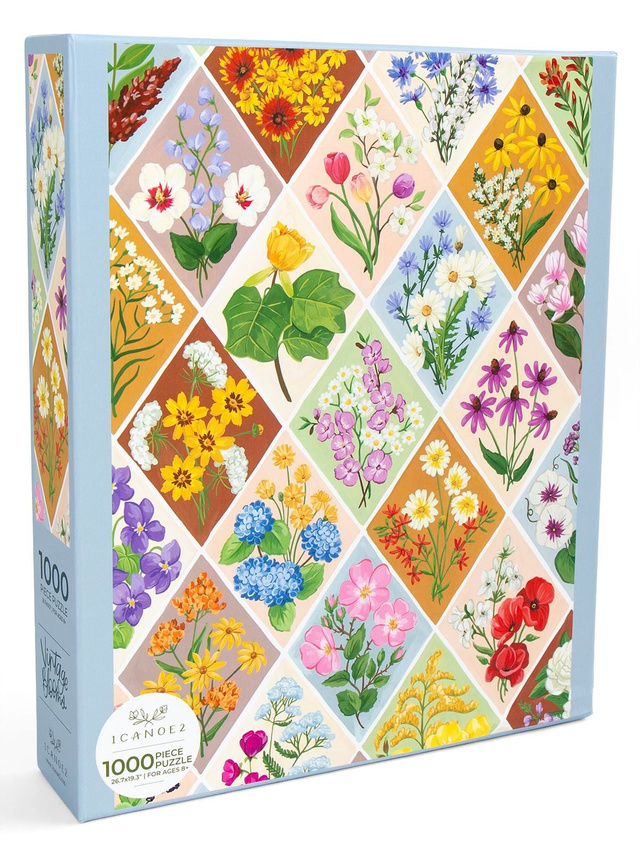 Vintage Blooms - 1,000 Piece Floral Jigsaw Puzzle, 1 of 9