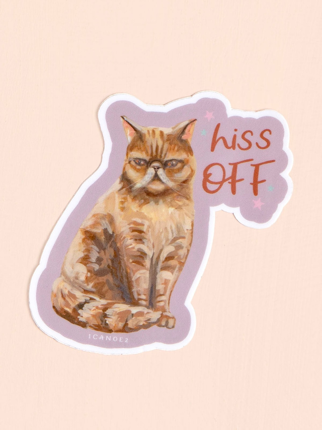 Hiss Off Cat Decal Sticker, 1 of 3