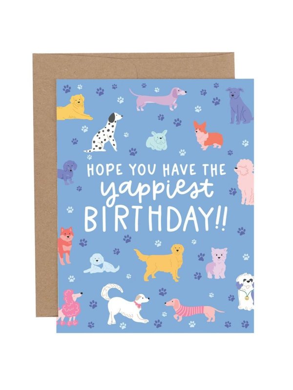 Yappiest Dog Birthday Greeting Card, 1 of 1