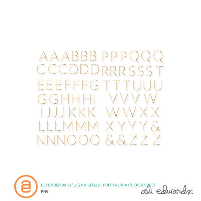 December Daily® 2024 Digital Puffy Alpha Sticker Sheet, 1 of 1
