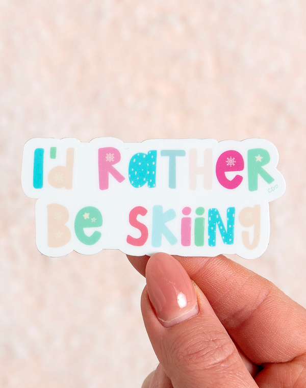 I'd Rather be Skiing Decal Sticker, 1 of 3