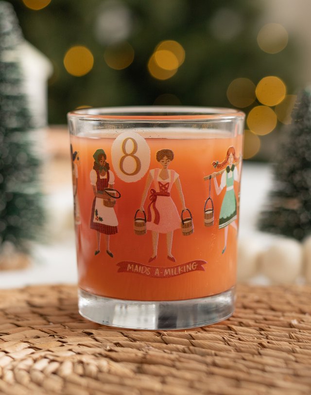 Eight Maids A-Milking 7.5oz Short Juice Glass, 1 of 3