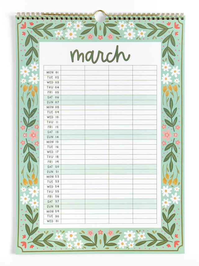 Family Planner 2027 Floral Spiral Hanging Wall Calendar, 9 of 10