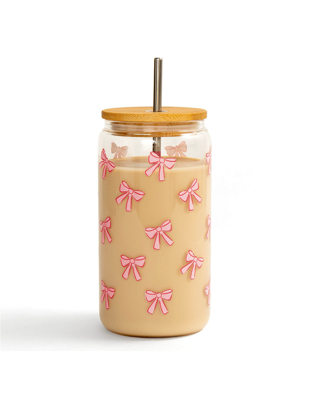 Pink Bows Glass Can, 3 of 3