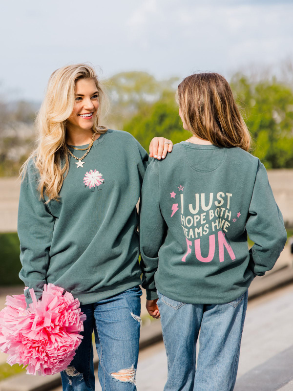 Hope Both Teams Have Fun Game Day Sweatshirt - Blue Spruce, 1 of 6