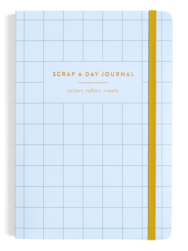 Scrap A Day Junk Journal – The Stuff of Life Blue Grid Cover, 1 of 4