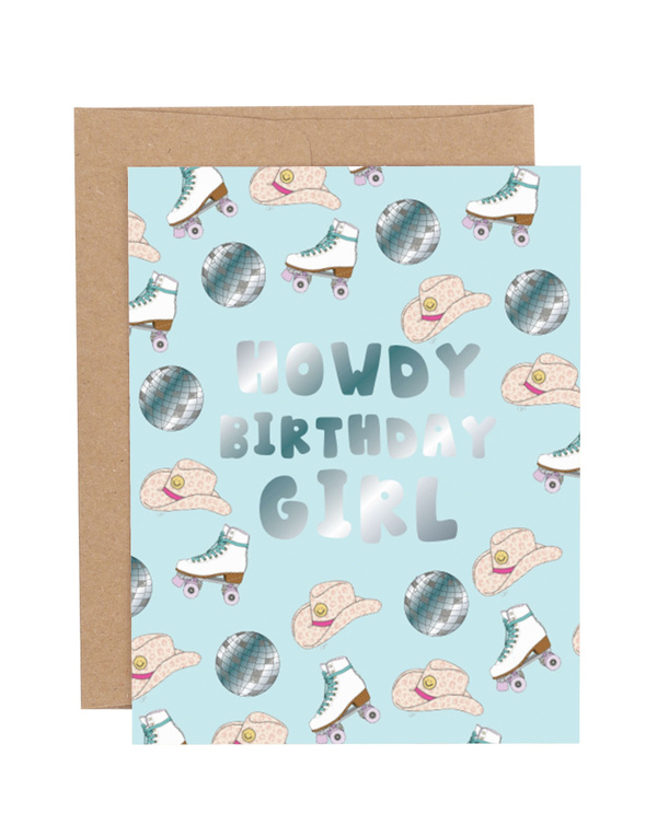 Howdy Birthday Girl Western Greeting Card, 1 of 1