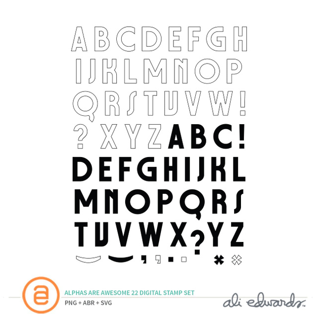 Alphas Are Awesome #22 Digital Stamp Set, 1 of 1