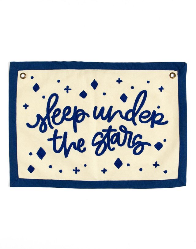 Sleep Under The Stars Embroidered Canvas Banner, 3 of 4