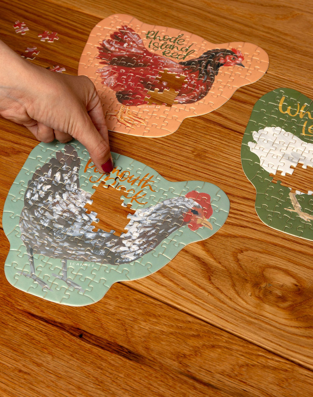 Chicken Meadows - 100 Piece Mini Jigsaw Puzzles - Set of 3, 4 of 6