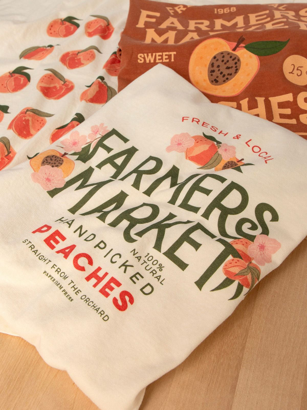 Peach Blossom Farmers Market Tee - Ivory, 4 of 7
