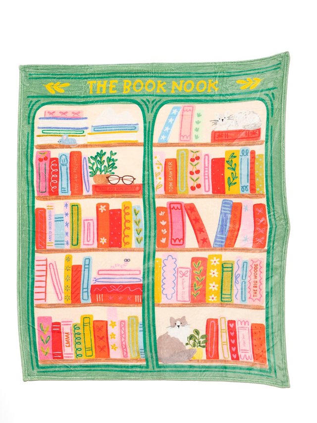 The Book Nook Reading Lover Fleece Throw Blanket, 8 of 8