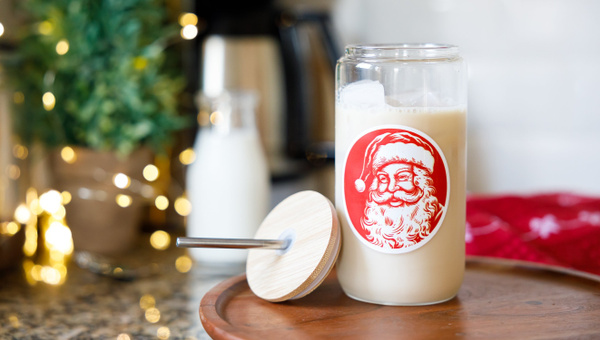 Santa Claus Glass Can, 1 of 4