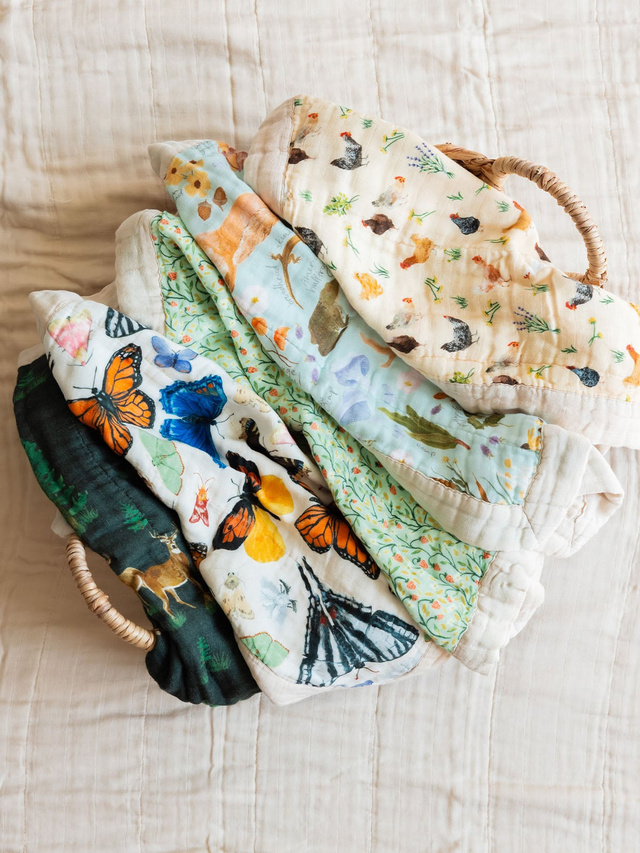 Flora & Fauna Baby Lovey Muslin Blanket, 6 of 6