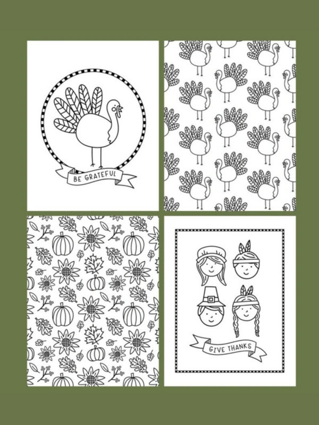 Thanksgiving Digital Coloring Pack + Engineer Prints	, 2 of 3