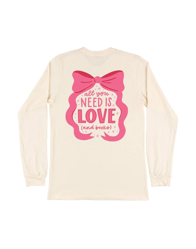 All You Need Is Love And Books Long-Sleeve Tee - Natural, 5 of 5