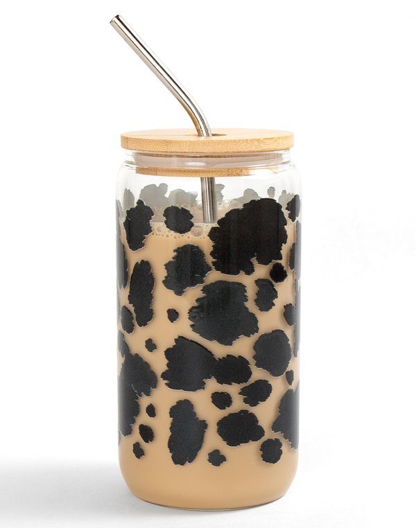 Cow Spots 16oz Glass Can, 3 of 4