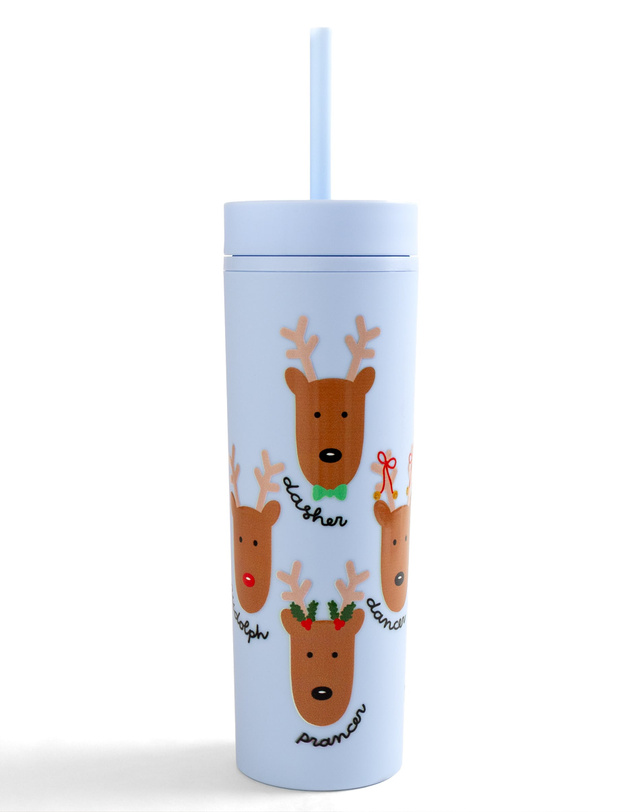 Santa's Reindeer Christmas Acrylic Skinny Tumbler, 2 of 4