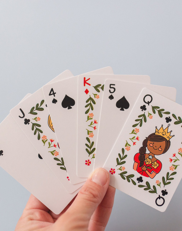 Green Floral Deck of Playing Cards, 3 of 7